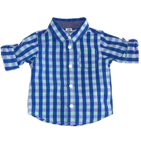 6-12M Plaid Button Down Shirt & Linen Pant - Picture 2 of 7